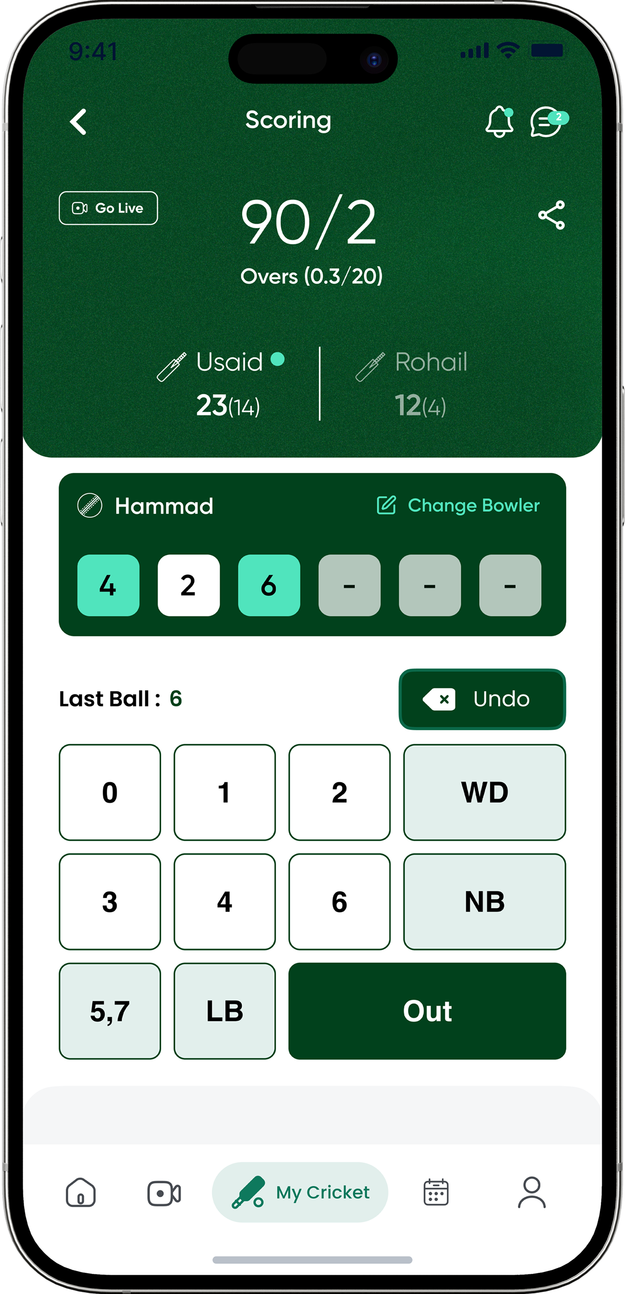 CricPR Live Scoring Interface
